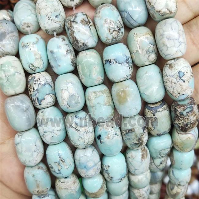 Turq Agate Barrel Beads