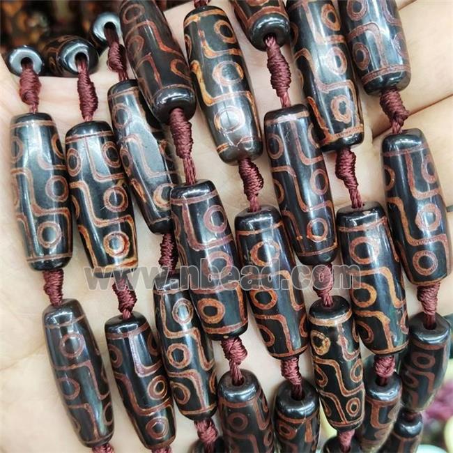 Tibetan Agate rice beads, evil eye