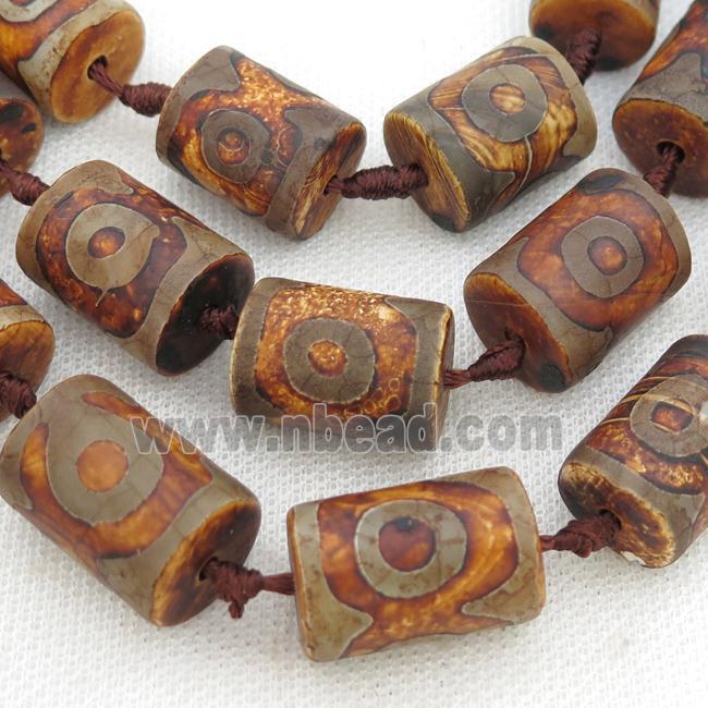 Tibetan Agate column beads, eye