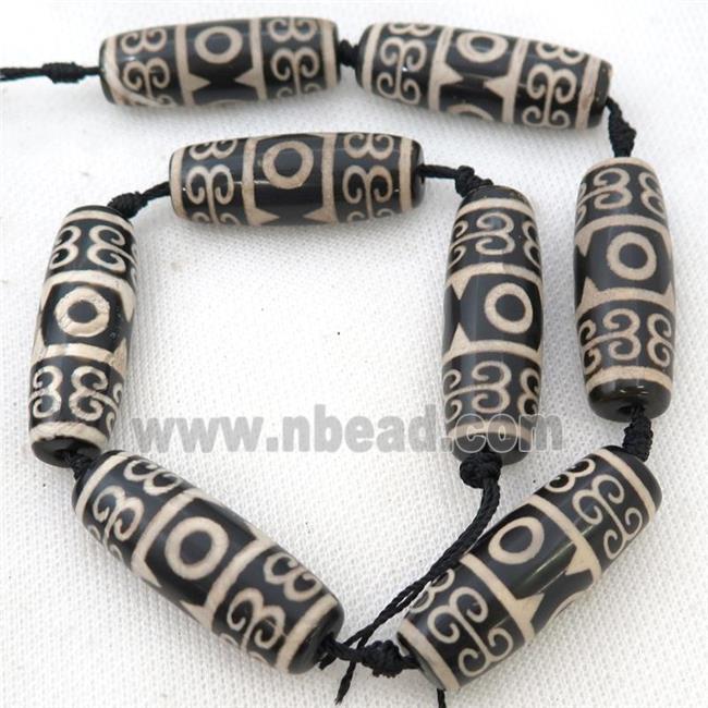 black white Tibetan Agate rice beads