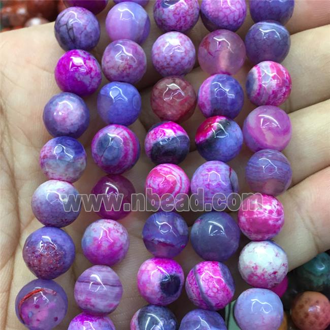 fuchsia dragonVeins Agate Beads, faceted round