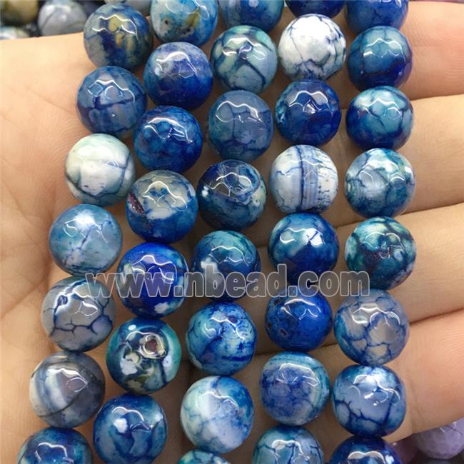 blue dragonVeins Agate Beads, faceted round