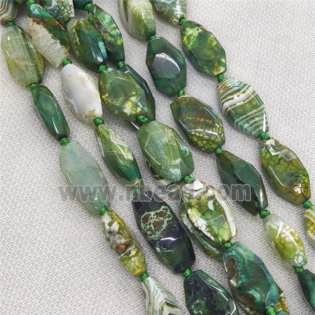 green Veins Agate Beads, freeform