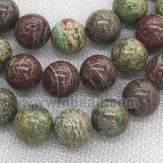 green Striped Jasper Beads, round