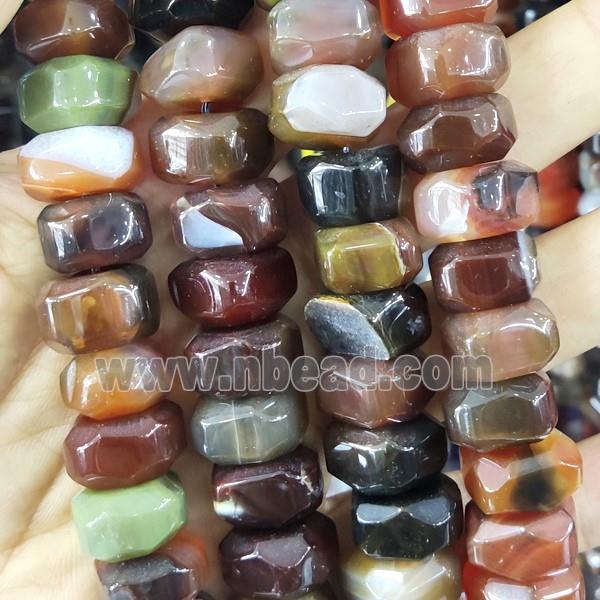 Coffee Agate Beads Faceted Rondelle Dye