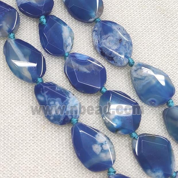 blue Cherry Agate slice beads, faceted