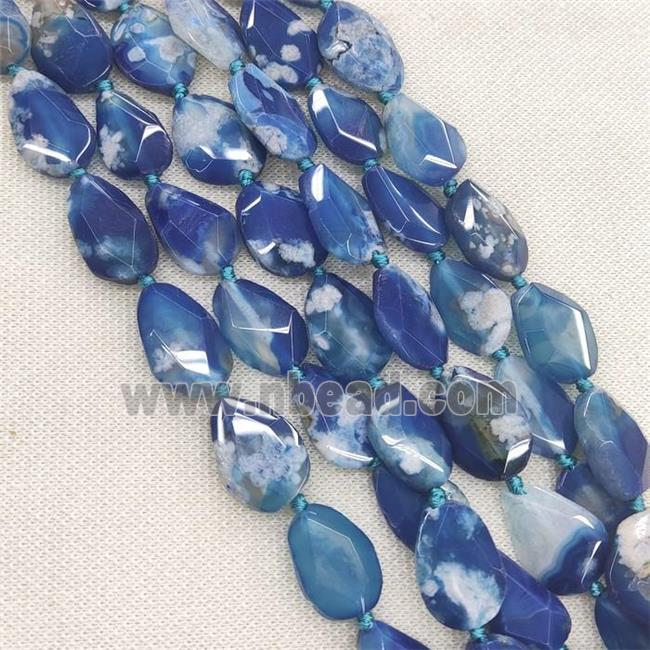 blue Cherry Agate slice beads, faceted