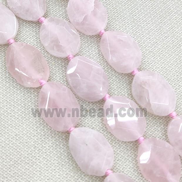 Rose Quartz slice Beads, faceted