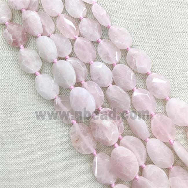 Rose Quartz slice Beads, faceted