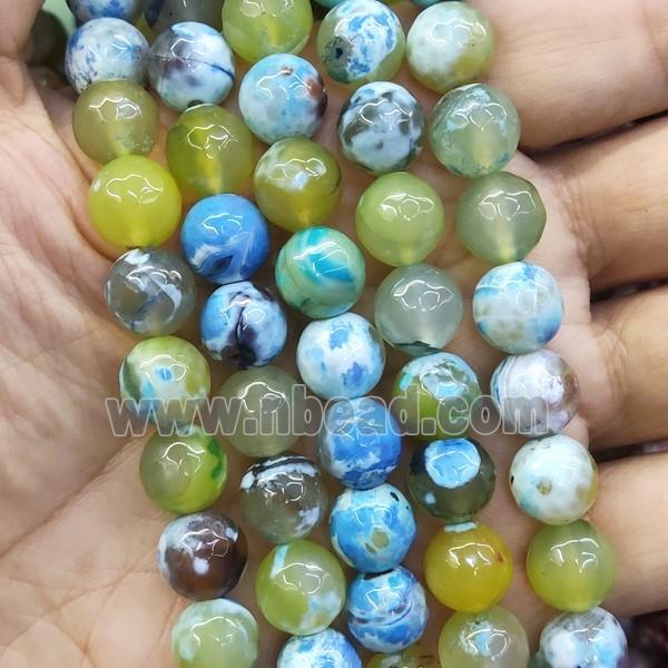 faceted round Agate Beads, dye