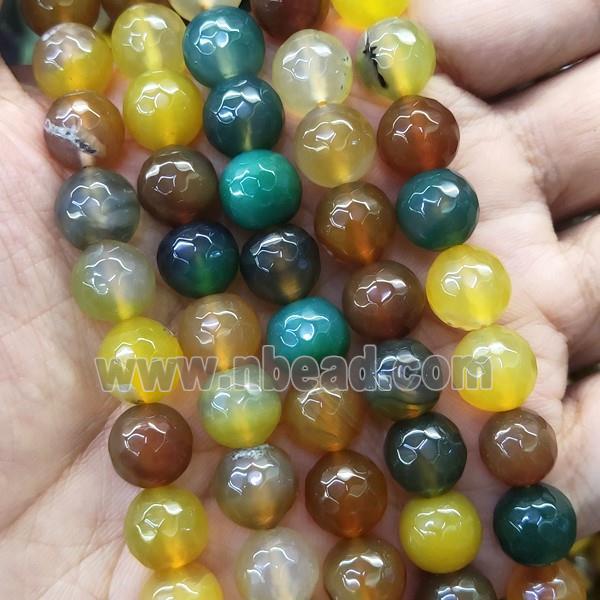faceted round Agate Beads, dye, mixed
