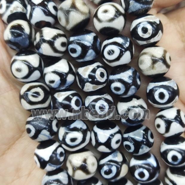 Tibetan Dzi Agate Beads, round, eye