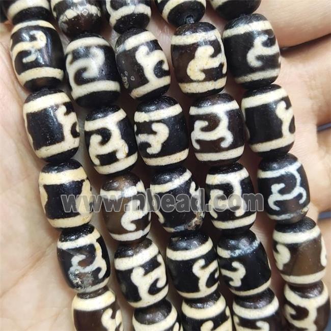 tibetan Dzi Agate barrel beads