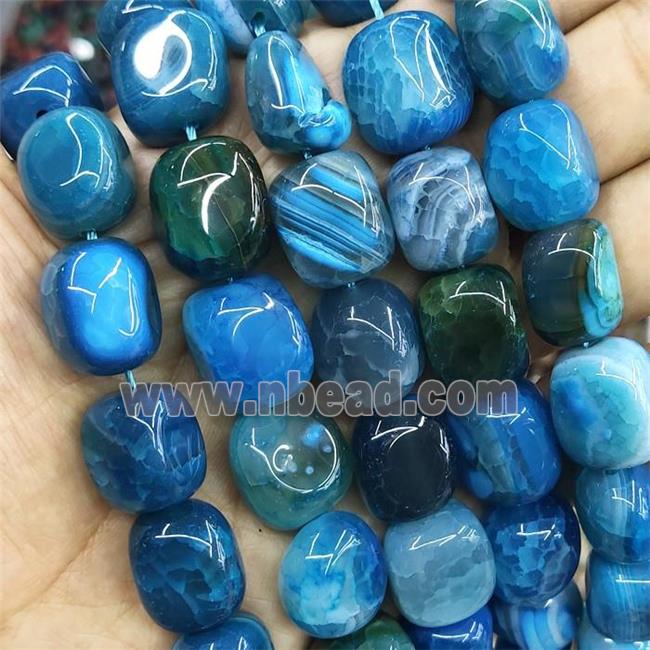 natural Agate Beads, freeform, blue dye