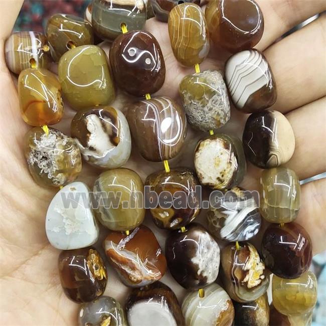 natural Agate Beads, freeform, coffee dye