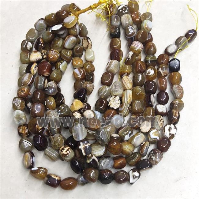 natural Agate Beads, freeform, coffee dye