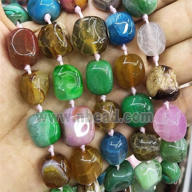 natural Agate Beads, freeform, dye, mixed