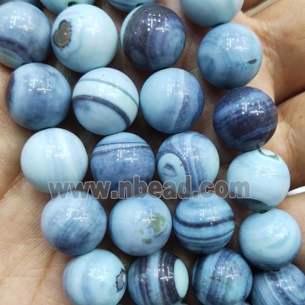 round Agate Beads, blue dye