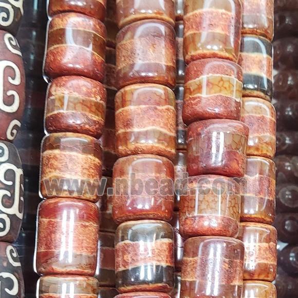 Tibetan Agate column Beads red