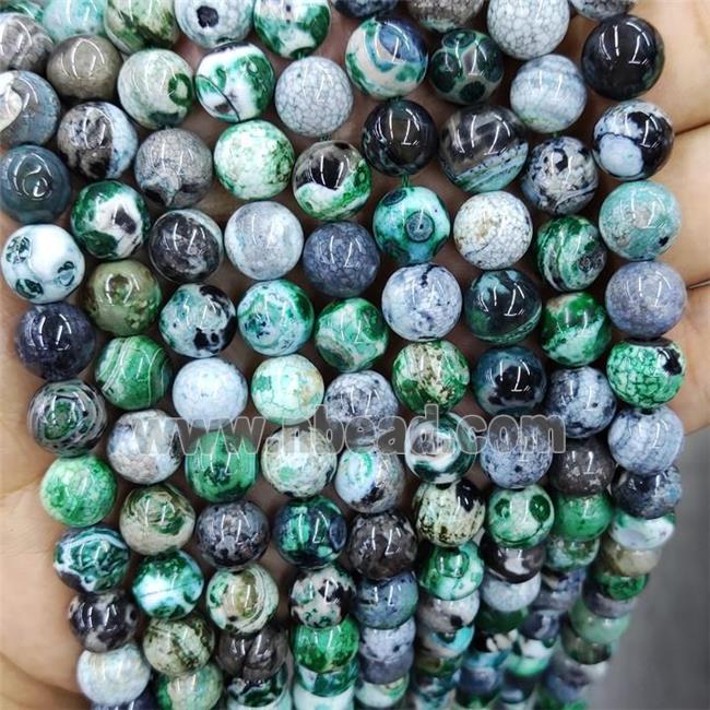 Green Fire Agate Beads Round