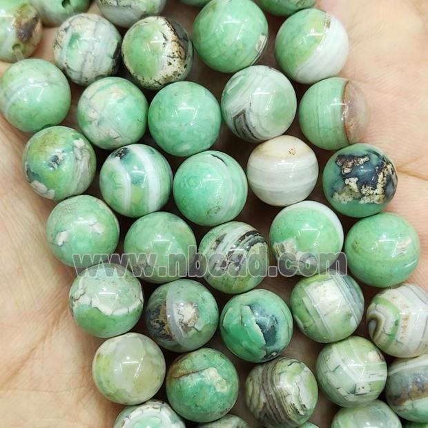 Green Turq Agate Beads Smooth Round