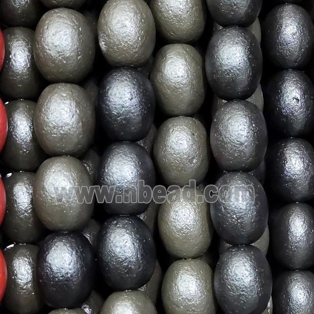 Black Obsidian Beads Matte Barrel