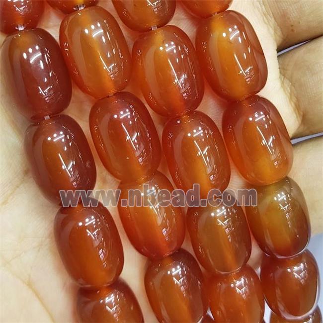 Red Carnelian Agate Barrel Beads AA-Grade