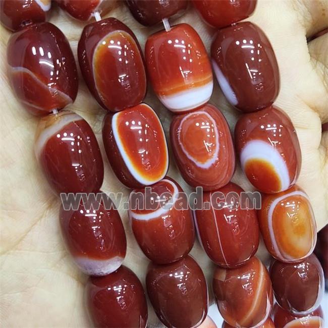 Red Carnelian Agate Barrel Beads AB-Grade
