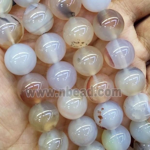 Natural Agate Beads Smooth Round