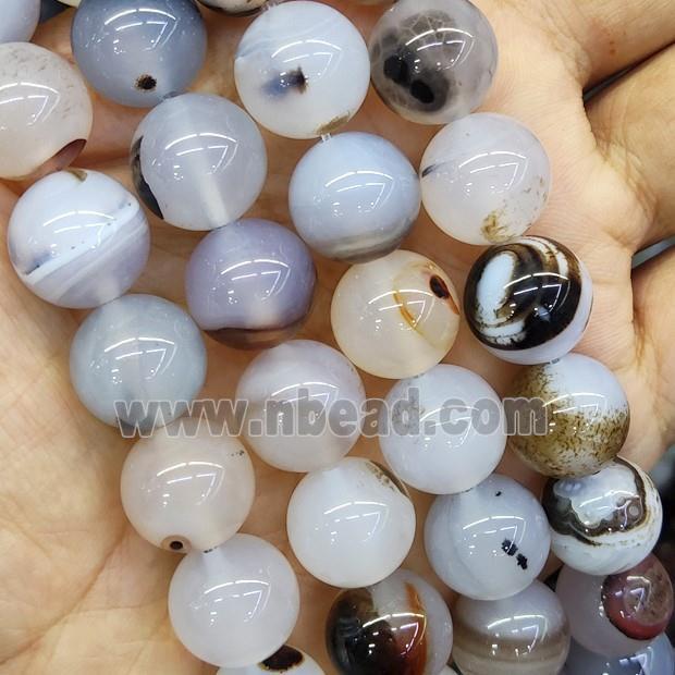 Natural Agate Beads Round Smooth