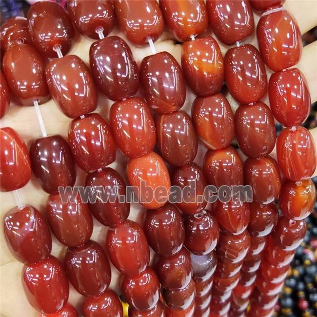 Natural Agate Barrel Beads Red Dye AB-Grade