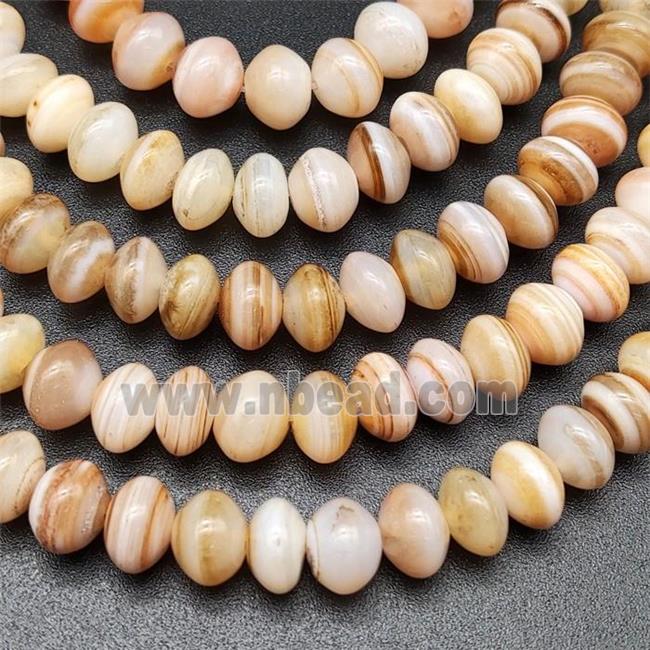 Striped Agate Beads Smooth Rondelle Natural Color