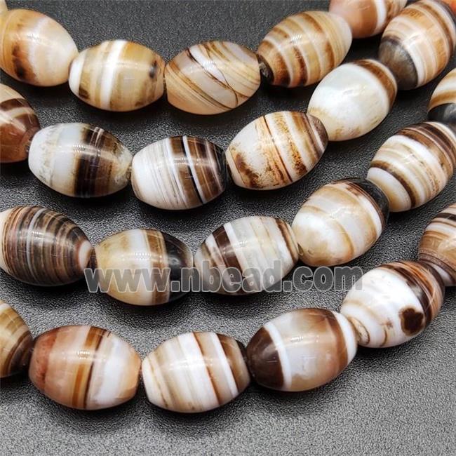 Coffee Striped Agate Barrel Beads Natural Color