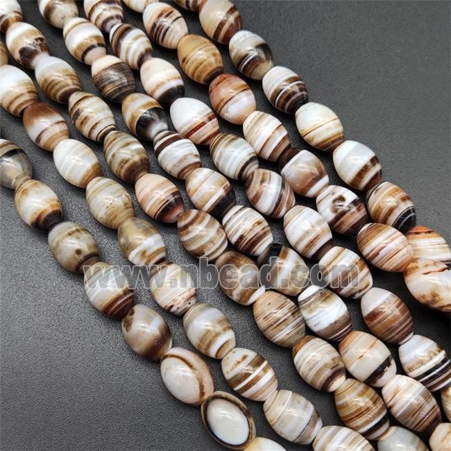 Coffee Striped Agate Barrel Beads Natural Color