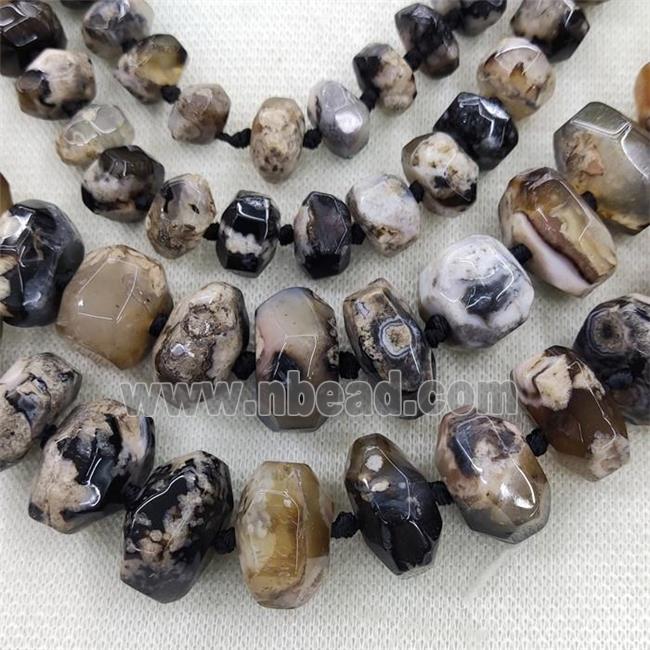 Black Cherry Agate Beads Faceted Rondelle
