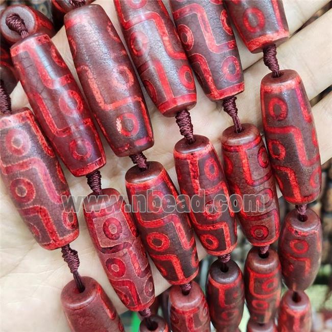 Red Fire Tibetan Agate Rice Beads Eye