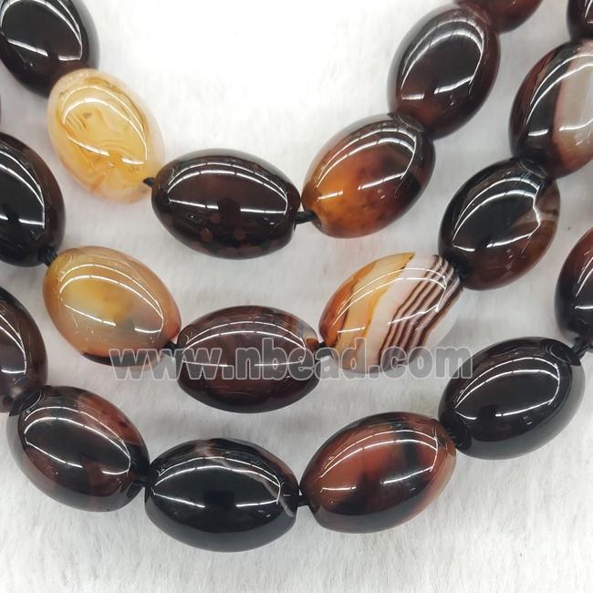 Fancy Agate Barrel Beads Smooth