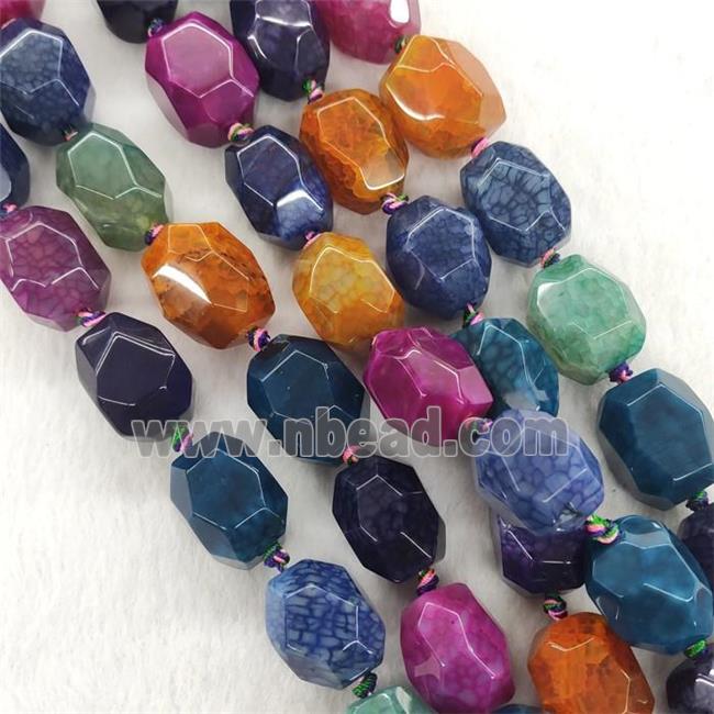 Natural Agate Beads Faceted Dye