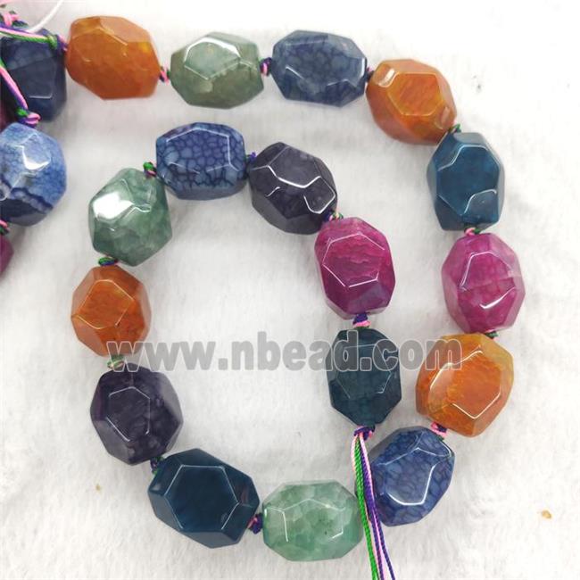 Natural Agate Beads Faceted Dye