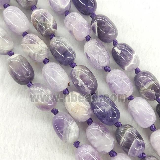 Dogtooth Amethyst Beads Smooth Barrel Purple