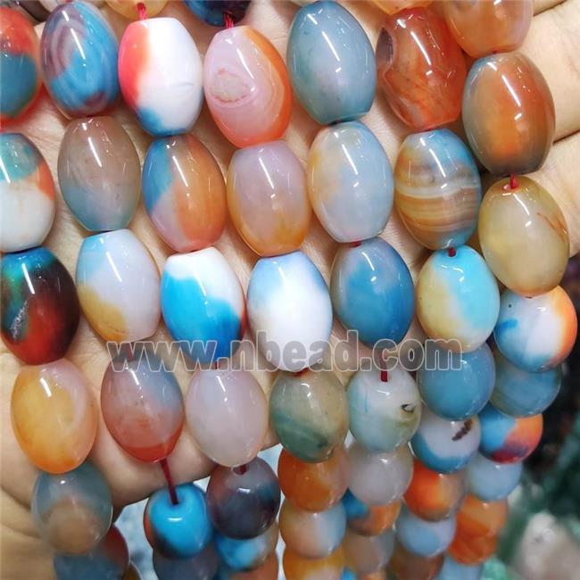 Agate Barrel Beads Dye Multicolor