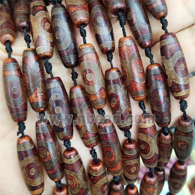 Tibetan Agate Rice Beads Evil Eye Antique Red