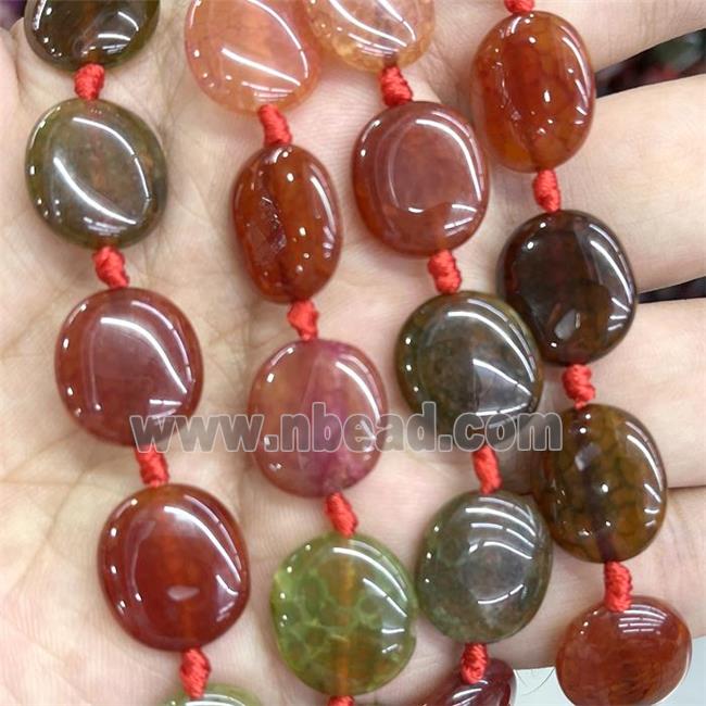Natural Agate Oval Beads Dye Multicolor
