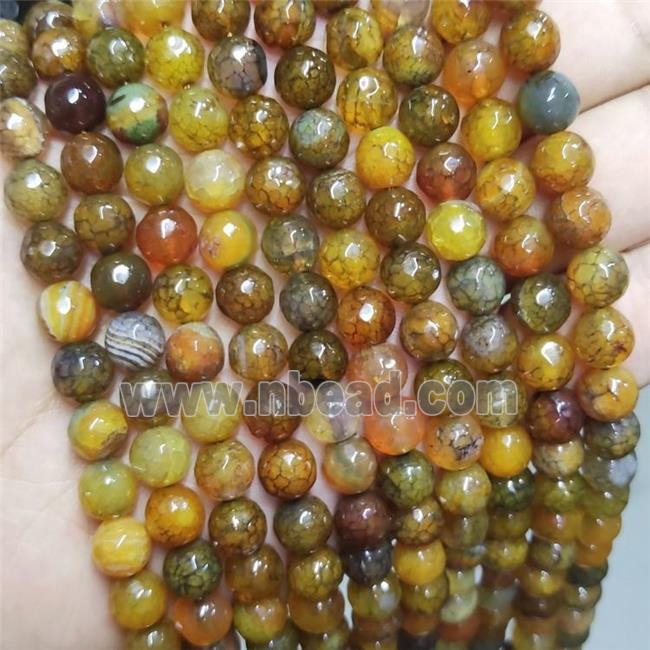 Agate Beads Faceted Round Dye