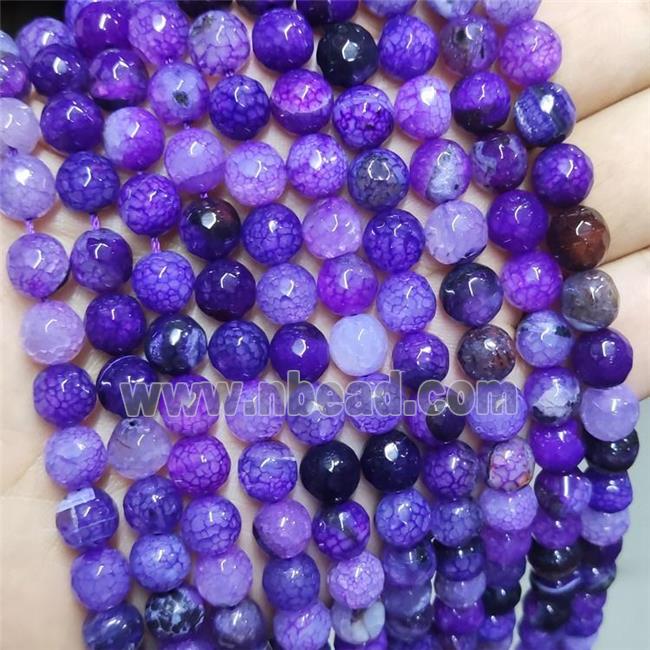 Purple Agate Beads Faceted Round Dye