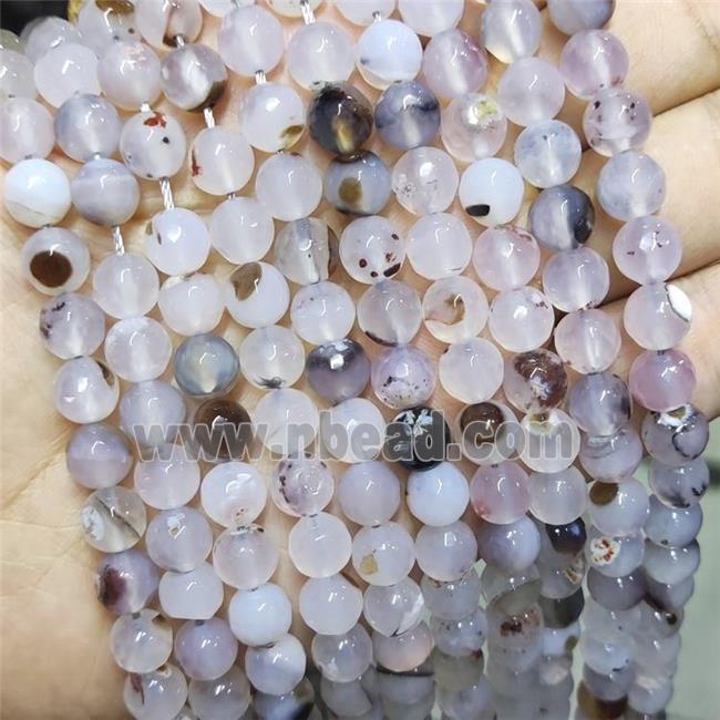 White Agate Beads Faceted Round Dye