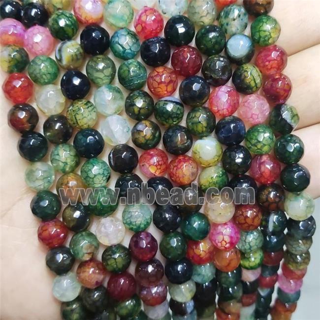 Mix Color Agate Beads Faceted Round Dye