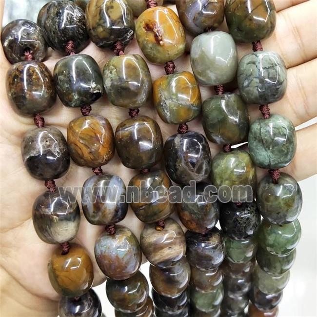 Ocean Agate Barrel Beads