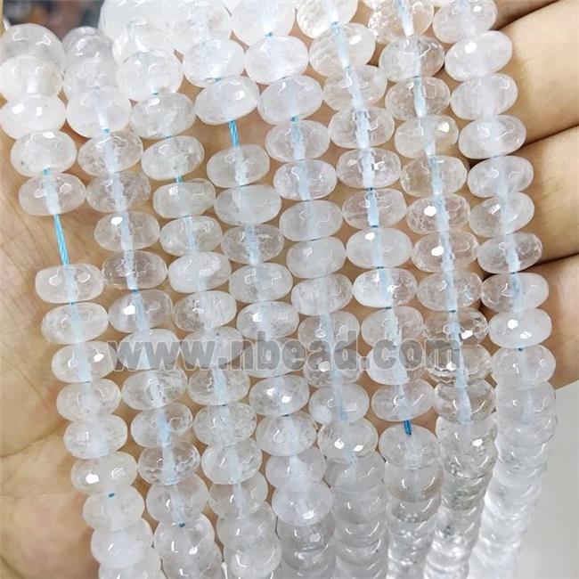 Clear Crystal Quartz Beads Faceted Rondelle