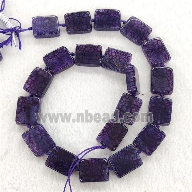 Purple Veins Agate Rectangle Beads